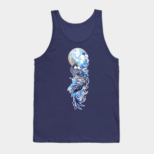 Delicate peacock, moon and clouds Tank Top